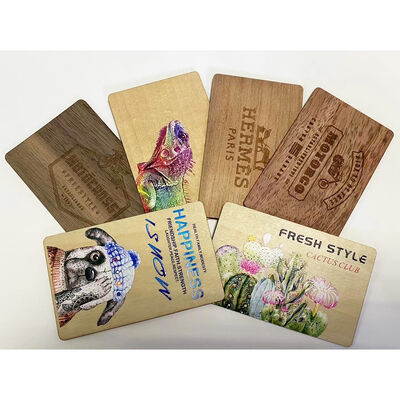 Wooden NFC Business Cards Laser Engravable 2.5 Inches X 1.5 Inches