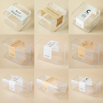 Food Grade PS Plastic Square Dessert Boxes 8pcs