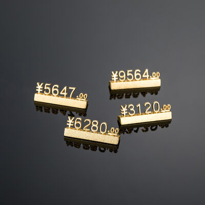 Custom Gold Zinc Alloy 3D Jewelry Price Tag Display Sign