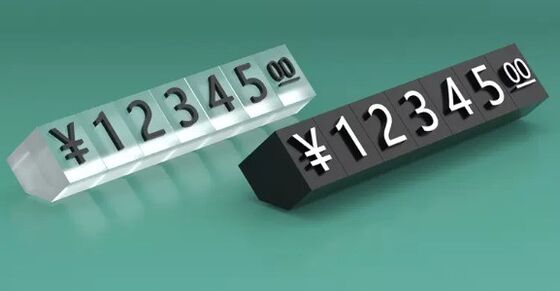 Jewelry Watch Ring Acrylic Price Tag Cube Adjustable Sale Blocks Tags Display Cubes