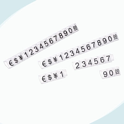 Spot Strip Digital Jewelry Tags Display Number For White Dollar Euro Transparent Black