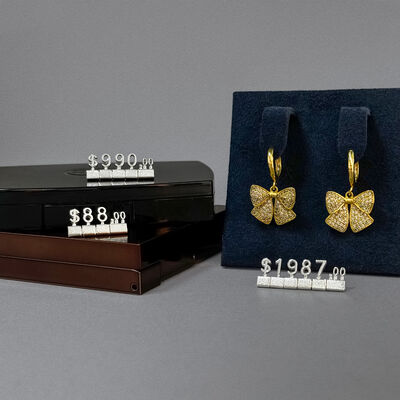 3D Metal Silver Zinc alloy price cubes Retail Price Display Tags