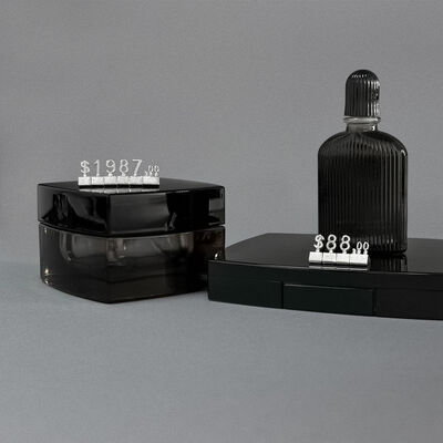 3D Metal Silver Zinc alloy price cubes Retail Price Display Tags