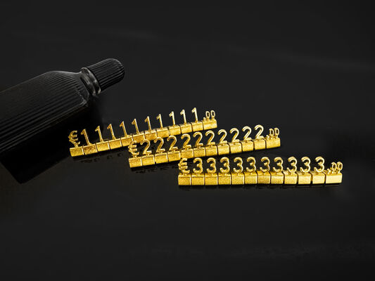 3D Metal Luxury Jewellery Price Cubes Retail Price Display Tags