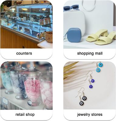 Black Jewellery Price Cubes Display With 3D Digital Watch And Cubic Tag Nail Sticker