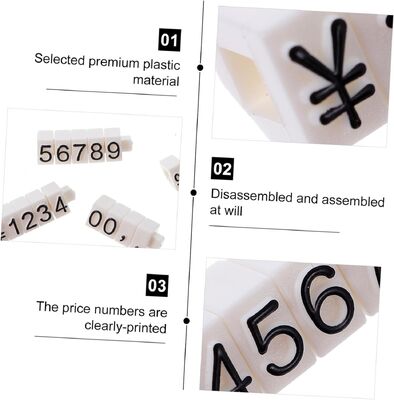 Retail Shop Plastic Price Tag Cube 3x5mm For Jewelry Store Display