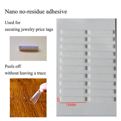 15*2mm per 20 pieces per sheet Nano no-residue adhesive Used for securing jewelry price cubes