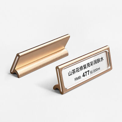 Metallic Paper Price Tag Holders For Retail Wine Jewelry Single Sided Price Sign Holder