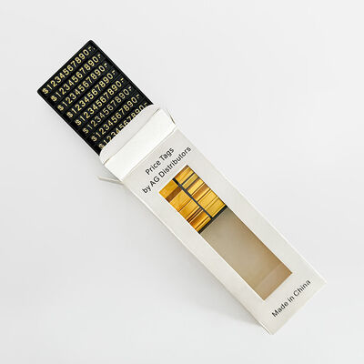 Plastics Letters Gold Price Display Tags Mini 23x8mm With Metal Base