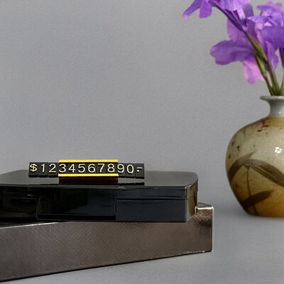 Gold Price Tag Cubes Reusable With Metal Base Plastics Letters