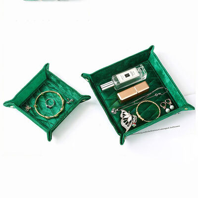 Velvet Nightstand Jewelry Box For Storing Watches Coins And Necklaces
