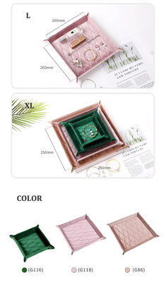 Velvet Nightstand Jewelry Box For Storing Watches Coins And Necklaces