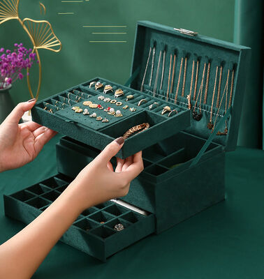 Travel Leather Jewelry Storage Organizer Box For Luxury Pendant Rings And Earrings