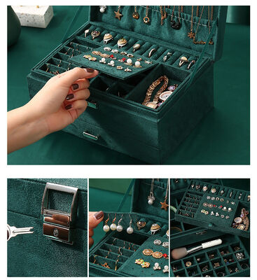 Travel Leather Jewelry Storage Organizer Box For Luxury Pendant Rings And Earrings