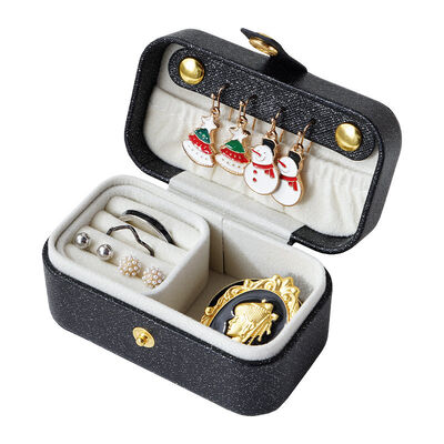 Mini Travel Jewelry Organizer Box Small Pearlescent Black For Jewelry
