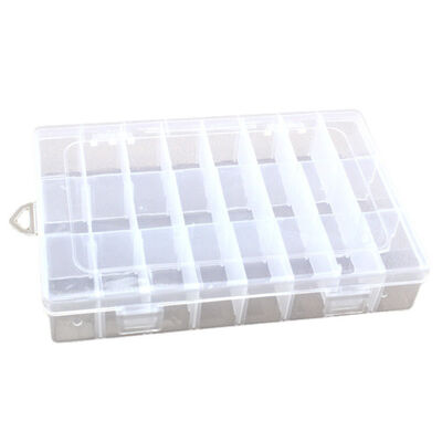 24 Grid Transparent Plastic Organizer Box Removable Dividers Storage