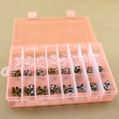 19x13x3.6cm PP Material Removable Divider Organizer Case for 24 Grid Plastic Storage Box Easy Organization