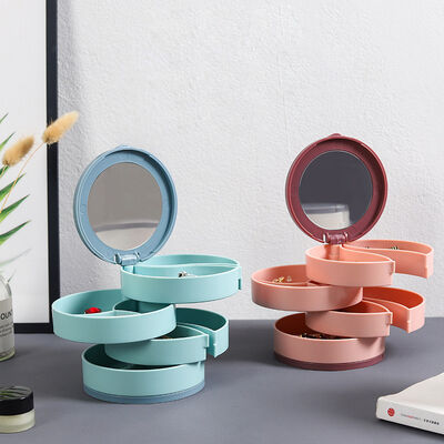 Plastic Jewelry Organizer Box Compact for Home Storage 10x10x10cm