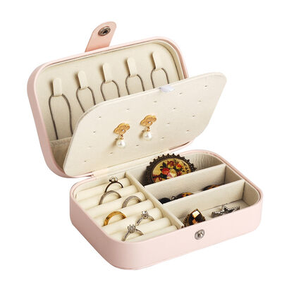 Durable Pink Travel Jewelry Storage Box Compact and Secure Portable Storage for Necklaces Rings Earrings