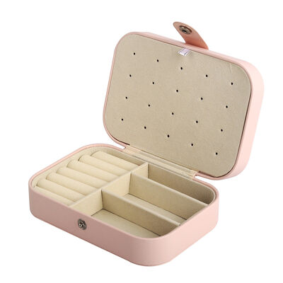 Durable Pink Travel Jewelry Storage Box Compact and Secure Portable Storage for Necklaces Rings Earrings