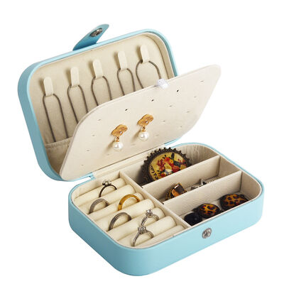 Blue Bedroom Jewelry Storage Box For Rings Necklaces And Earrings
