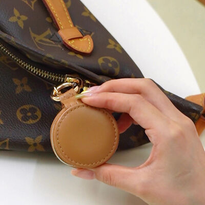 PU Leather Mini Jewelry Organizer Box Brown 5X5X3 Cm With Velvet Lining Compact