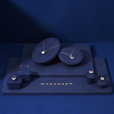 Luxury Microfiber Fabric Jewelry Counter Display Props Set Customized Size