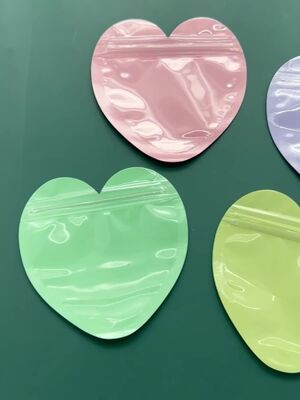 Blue Macaron Heart Bags For Jewelry Ring Gift Packaging Small Item Storage