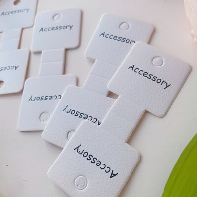 Double Fold Hair Pin Card Embossed Black Text 100pcs