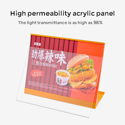 T Shape Double Sided Acrylic Sign Holder Stand Restaurant Acrylic Menu Display Stand