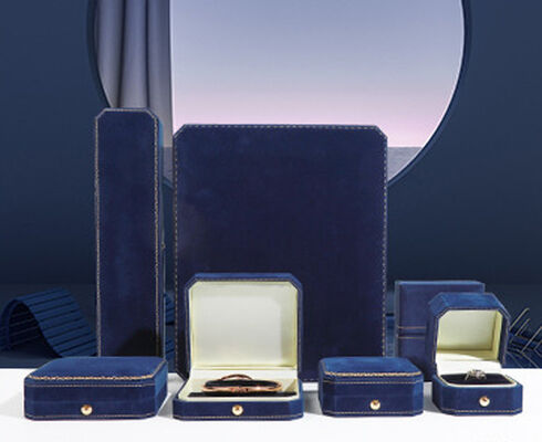 Custom Leather Jewelry Packaging Box For Necklace Earrings Rings Bracelets