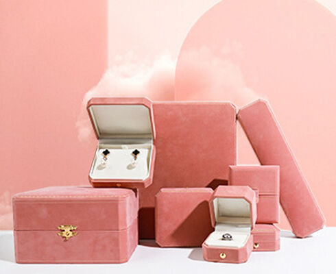 Custom Leather Jewelry Packaging Box For Necklace Earrings Rings Bracelets