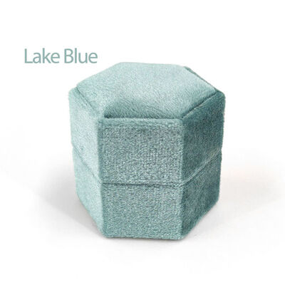 Custom G84 Lake Blue Velvet Ring Packaging Box for Jewelry Gift Box Product Weight 0.035kg
