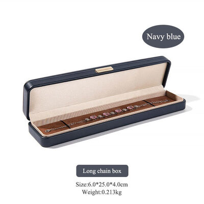 Navy Blue PU Leather Ring Box Jewelry Storage Box For Weddings