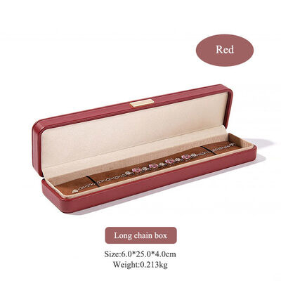 Red PU Leather Jewelry Packaging Boxes For Ring Pendant Bracelet Necklace