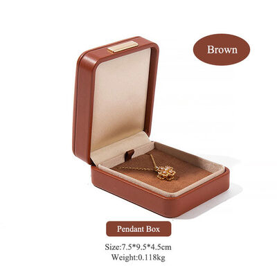 Brown PU Leather Jewelry Packaging box Elegant Jewelry Storage Gift Box