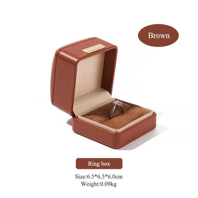 Brown PU Leather Jewelry Packaging box Elegant Jewelry Storage Gift Box