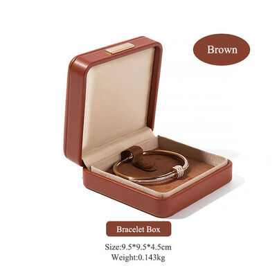 Brown PU Leather Jewelry Packaging box Elegant Jewelry Storage Gift Box