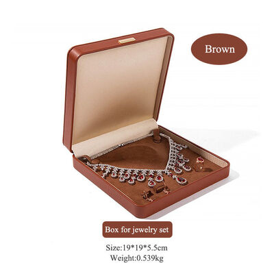 Brown PU Leather Jewelry Packaging box Elegant Jewelry Storage Gift Box