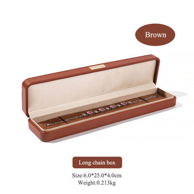 Brown PU Leather Jewelry Packaging box Elegant Jewelry Storage Gift Box