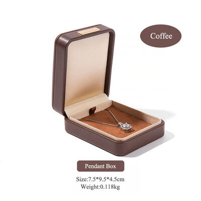 Coffee Vintage PU Square Buckle Packaging Box For Jewelry