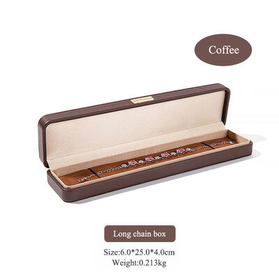 Coffee Vintage PU Square Buckle Packaging Box For Jewelry