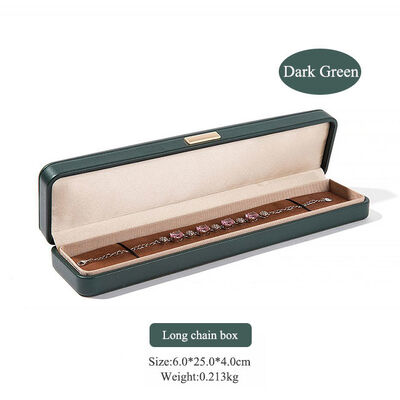 Dark Green Vintage PU Square Buckle Packaging Box For Jewelry