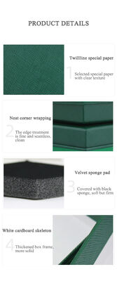 Dark Green Paper Jewelry Box 5x5x3cm Bowknot Ring Packaging Box