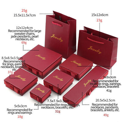 Red Bow Specialty Hard Paper Necklace Bracelet Watch Jewelry Packing Boxes for Gift Presentation