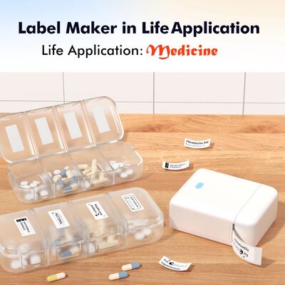 Portable Thermal Sticker Label Printer 0.5 Inch Compatible with IOS / Android