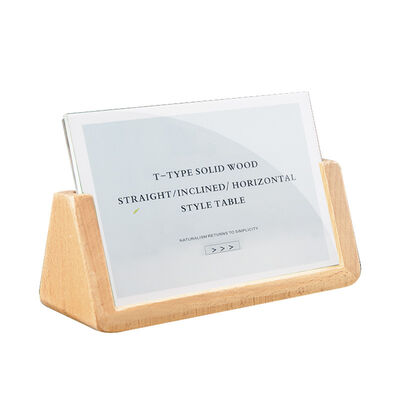 Acrylic Wood Sign Display Stand for Supermarket Shelf Price Tags