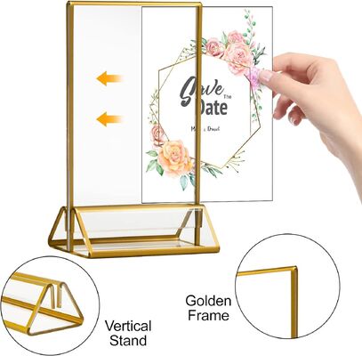 Gold Metal L Shaped Sign Board Stand for Supermarket Shelf Display