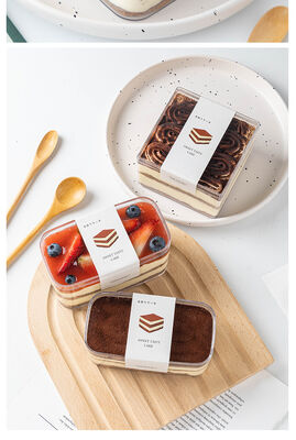 Food Grade PS Plastic Square Dessert Boxes 8pcs