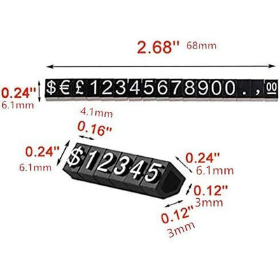 100-Piece ABS Jewelry Price Tag Cubes 6x4mm Waterproof Custom